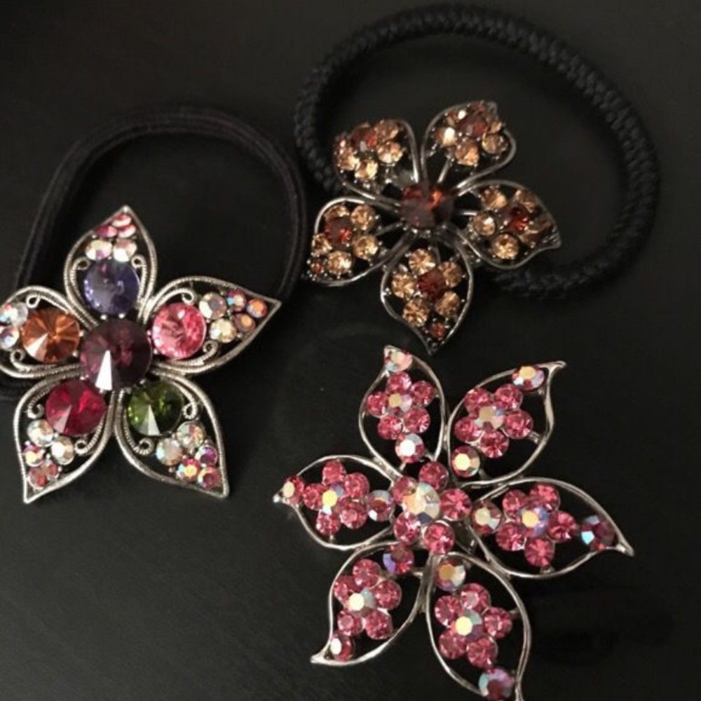 Swarovski Crystal Hair Ties (3)